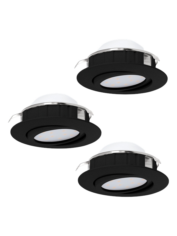 EGLO PINEDA recessed spotlight Ø84 mm 3000K dimmable 3-pack black