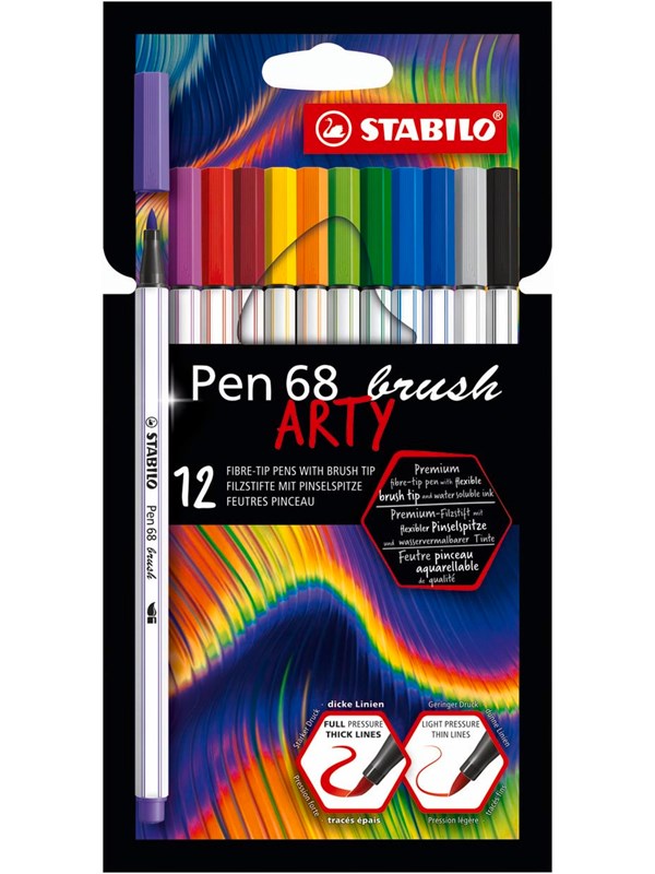 STABILO  Pen 68 ARTY carton pack of 12 brush pens