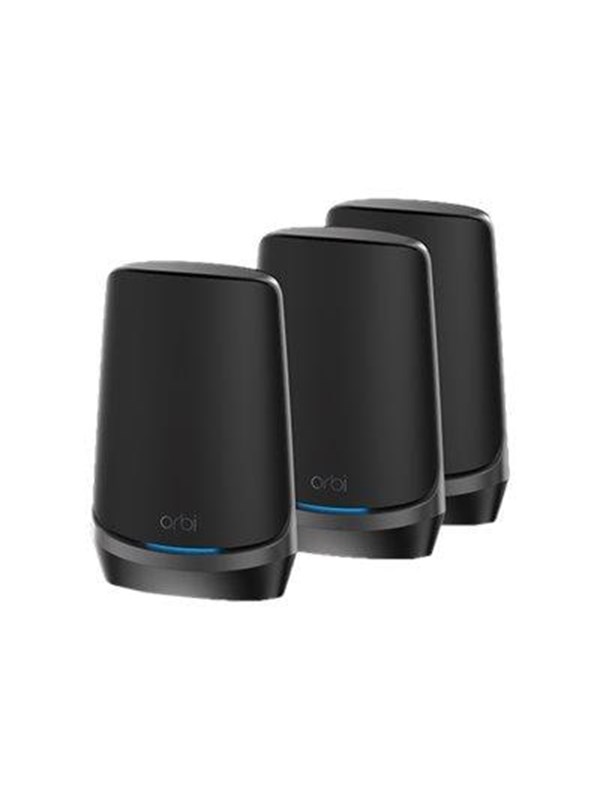 Netgear Rbke963b Axe11000 3 Pack Orbi 960 Series Quad Band Wifi 6e Mesh System 10.8gbps 10 Gig Port Black Mesh Router 802.11a/b/g/n/ac/ax Wi Fi 6e