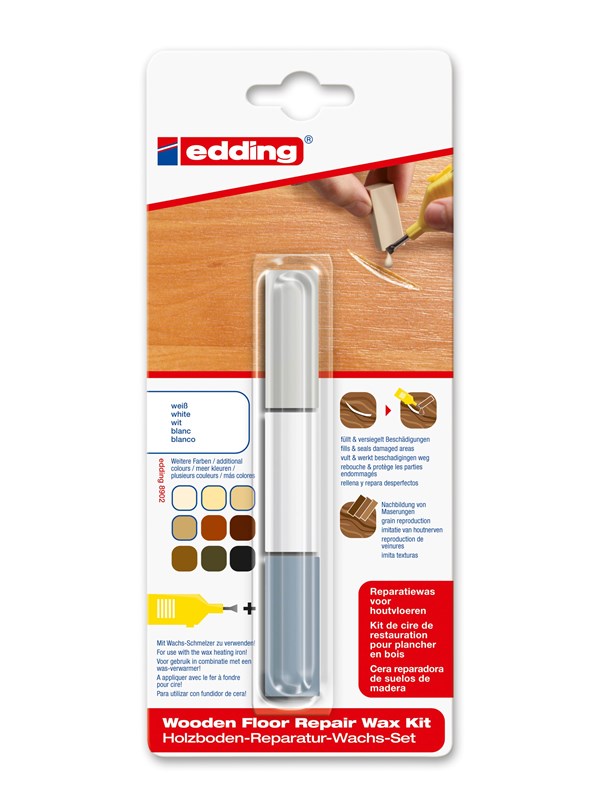 Edding e-8902 wooden floor repair wax kit white