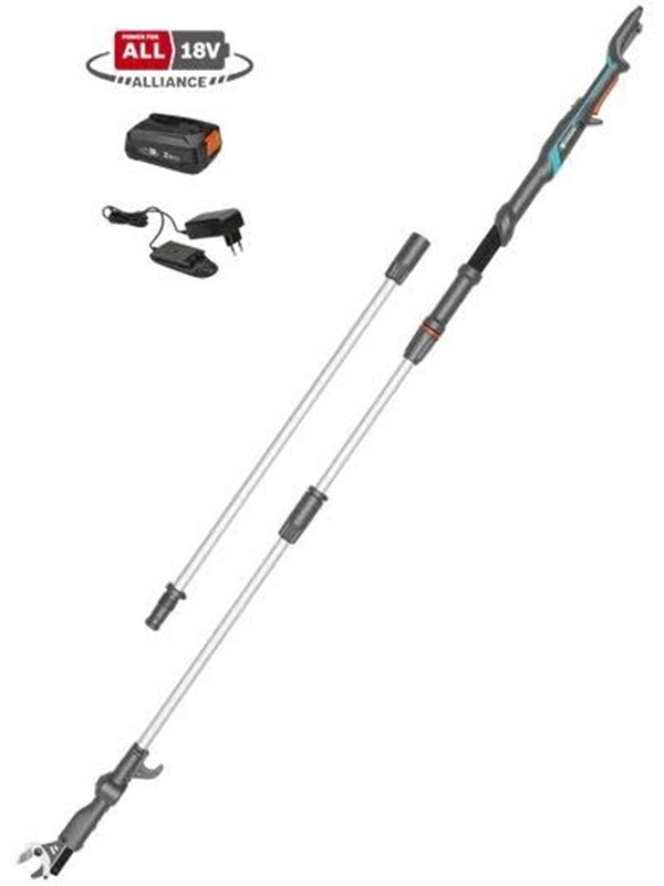 Gardena Batteridriven teleskopisk grensax HighCut 360/18V, set