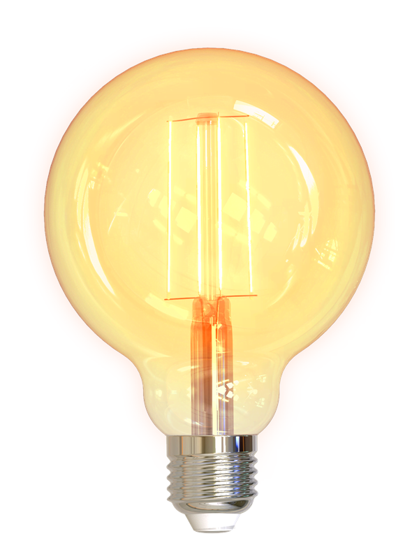 Deltaco SMART HOME FILAMENT LED-lampa, E27, WiFI, 5.5W, 1800K-6500K, vit
