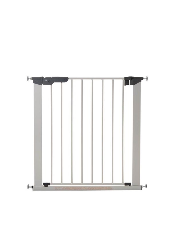BabyDan Premier Säkerhetsgrind med 2 förlängningar, silver, 86-93,3 cm