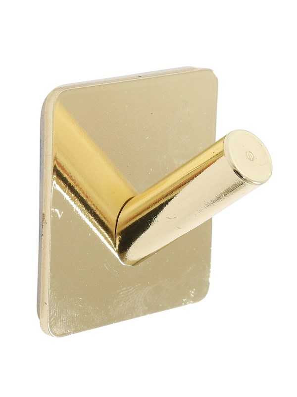 Produktfoto för Home> it® självhäftande enkelkrok 4 x 4 cm polerad mässing