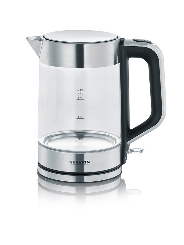 SEVERIN Vattenkokare WK 3420 - glass/brushed stainless steel/black - Glass/brushed stainless steel/black - 2200 W