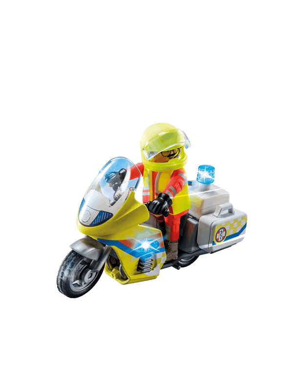 Playmobil Akutläkare på motorcykel med blinkande ljus