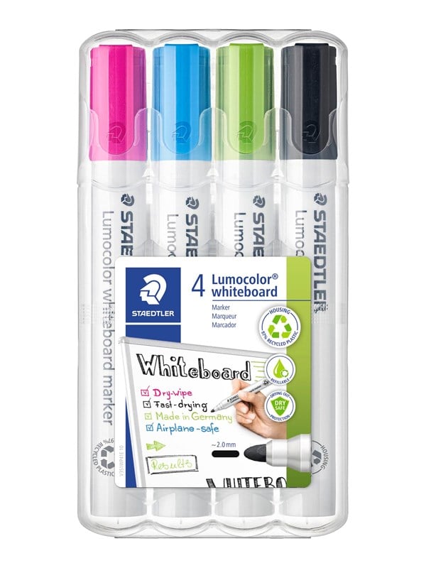 Produktfoto för Staedtler Whiteboard marker Lumo. 4pcs.box