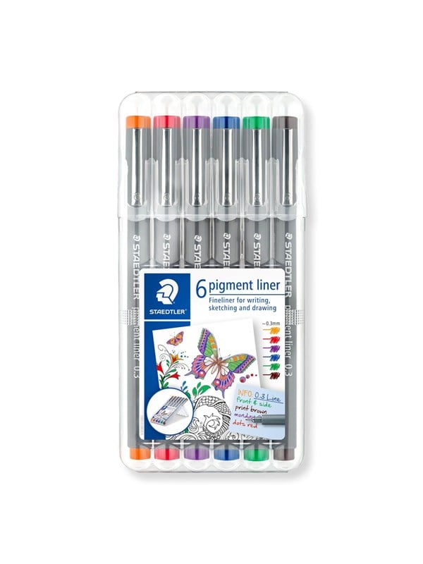 Staedtler Fineliner pigment lin. 0.3mm 6 col.
