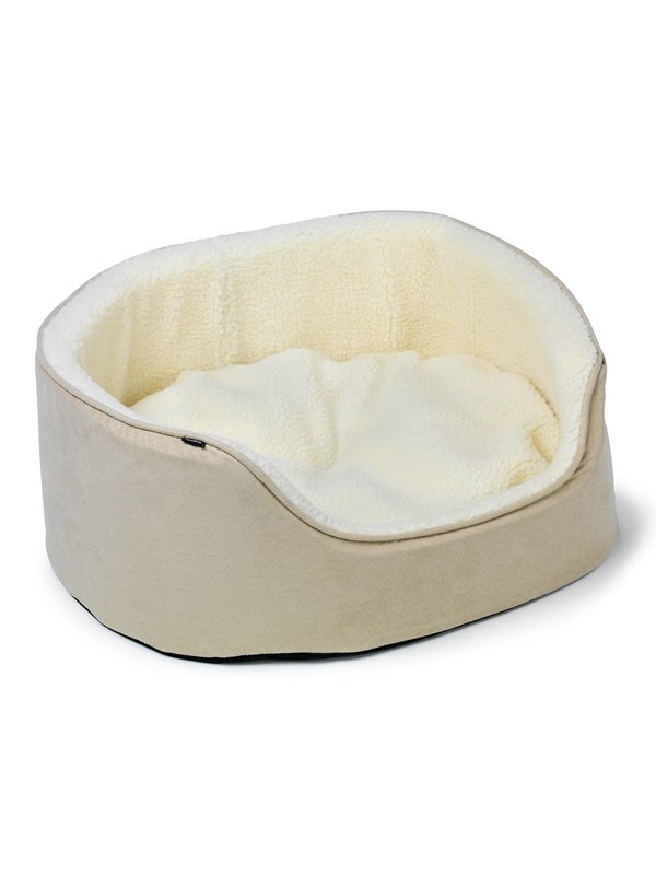 Dogman Pet Bed Sherpa High Rim Beige Small 50x43x21cm