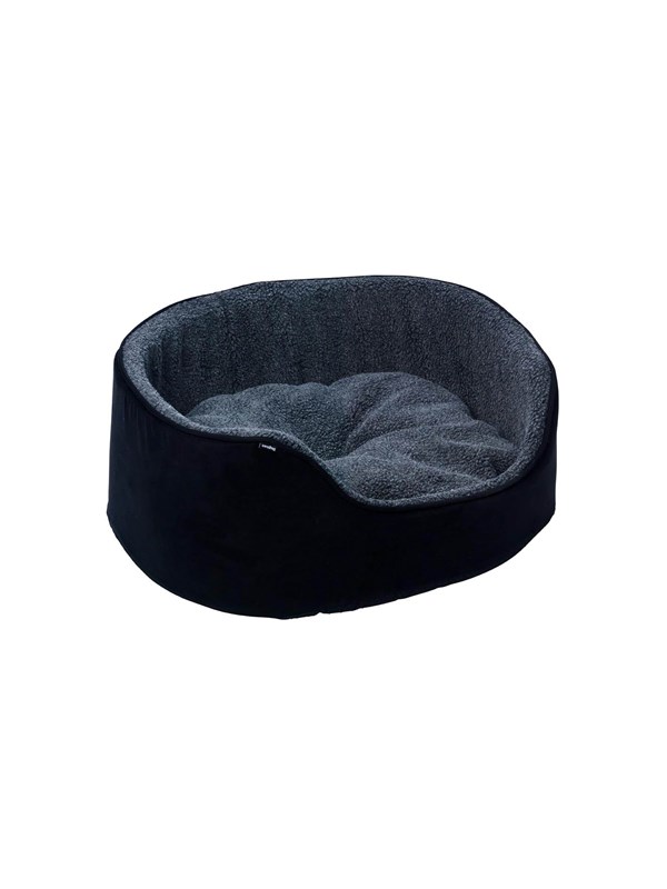 Dogman Pet Bed Sherpa High Rim Black Large 70x53x25cm