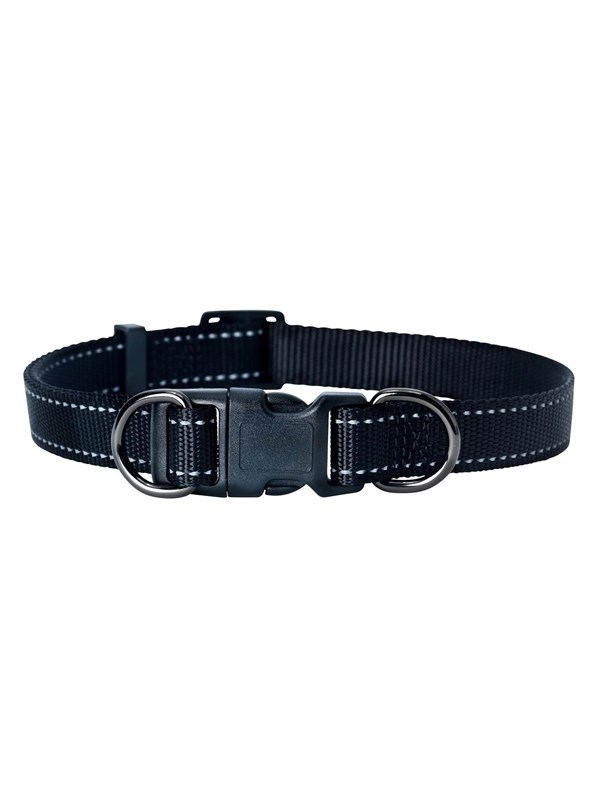 Dogman Nylon Hundhalsband Iris Svart XL 25mmx38-66cm