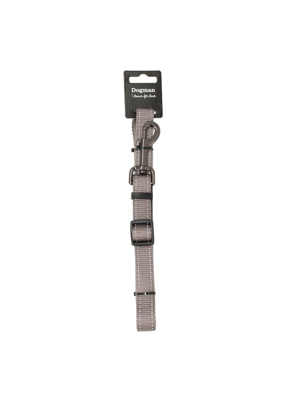 Dogman Iris Justerbart Nylon Hundkoppel Grå Liten 10mm 120-200cm