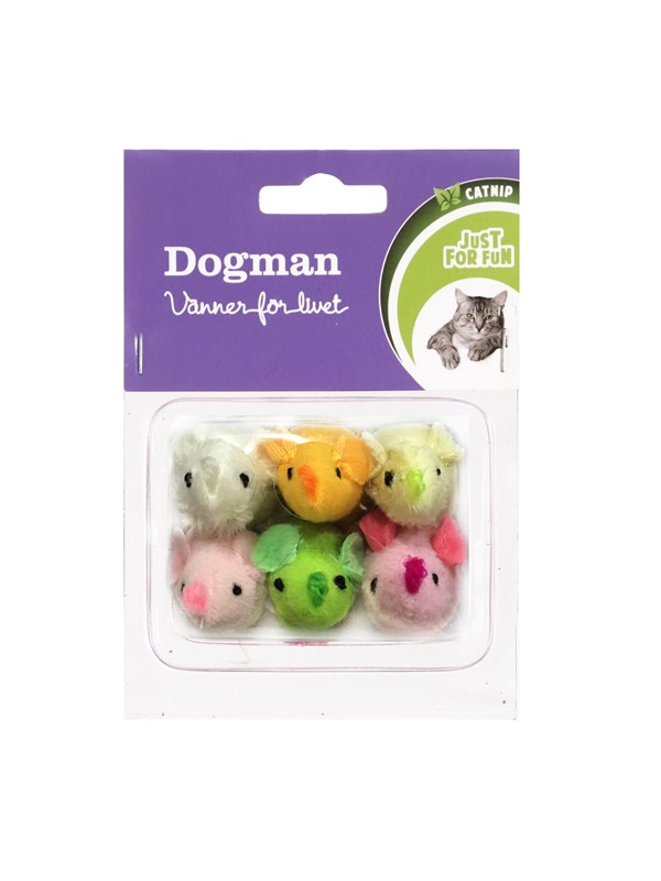 Dogman Kattleksak möss med kattmynta (6-pack)