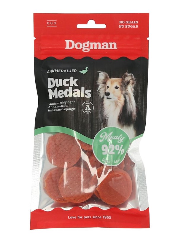 Dogman Meaty Köttiga Ankmedaljonger Hundgodis 80g
