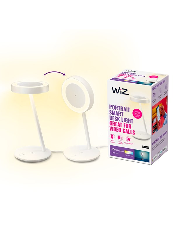 WiZ Portrait Bärbar Smart Skrivbordslampa, kallt-till-varmvitt ljus och full färg