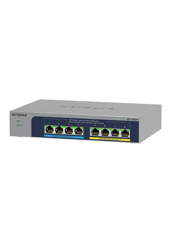 Netgear MS108UP-100EUS 8-port Multi-Gigabit (2.5G) Ultra60 PoE++ Ethernet Unmanaged Switch