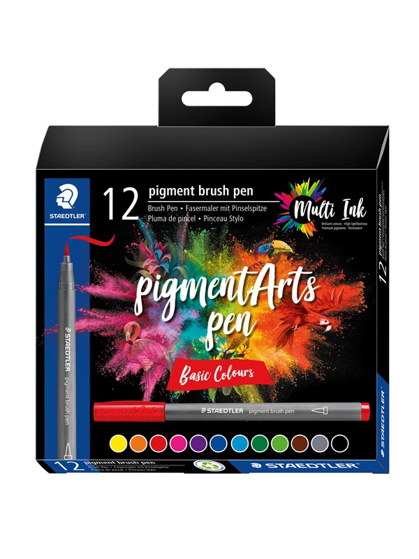 Produktfoto för Staedtler Pigment brush 371 "Basic Set" 12 pcs. Cardboard box