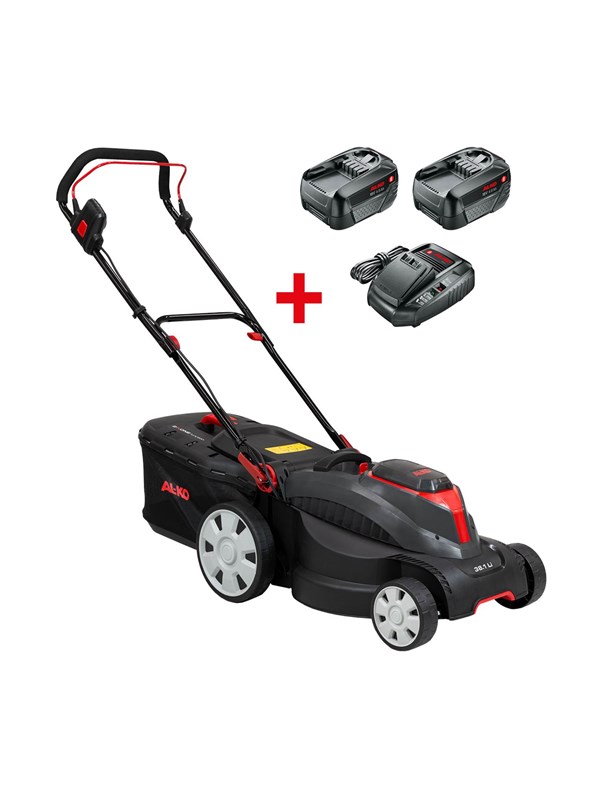 AL-KO Batterigräsklippare Batteri gräsklippare 18 V BOSCH HOME AND GARDEN COMPATIBLE Comfort 38.1 Li inkl. 2 batterier och laddare