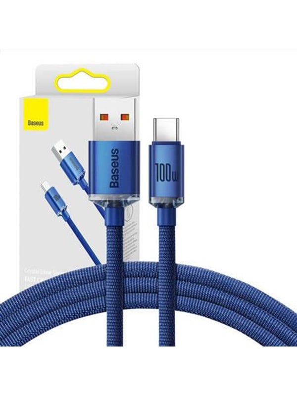 Baseus Crystal Shine cable USB to USB-C 5A100W1.2m (blue)