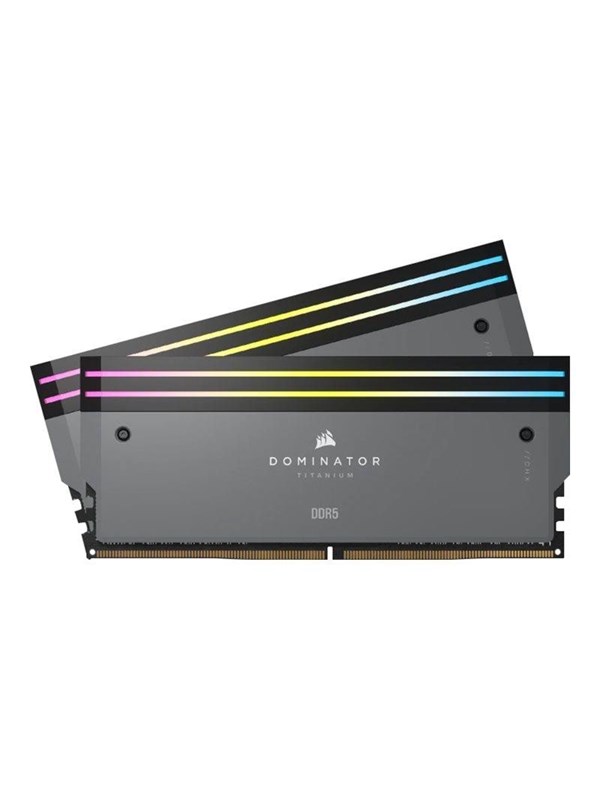 Corsair Dominator Titanium Ddr5 6000 64gb Cl30 Dual Channel 2 Pcs Amd Expo & Intel Xmp Grå Med Rgb