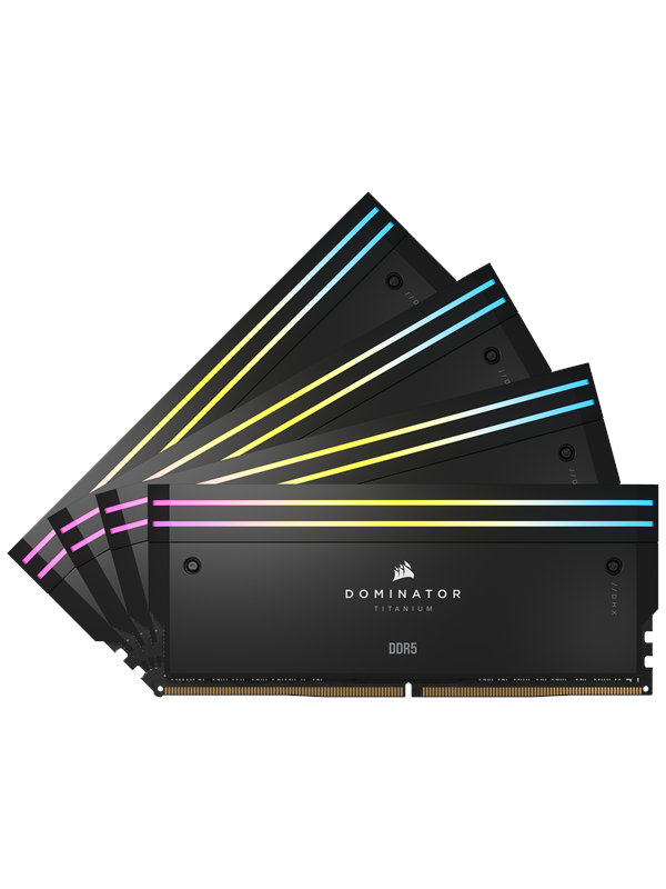 Corsair Dominator Titanium Ddr5 6000 64gb Cl36 Quad Channel 4 Pcs Intel Xmp Svart Med Rgb