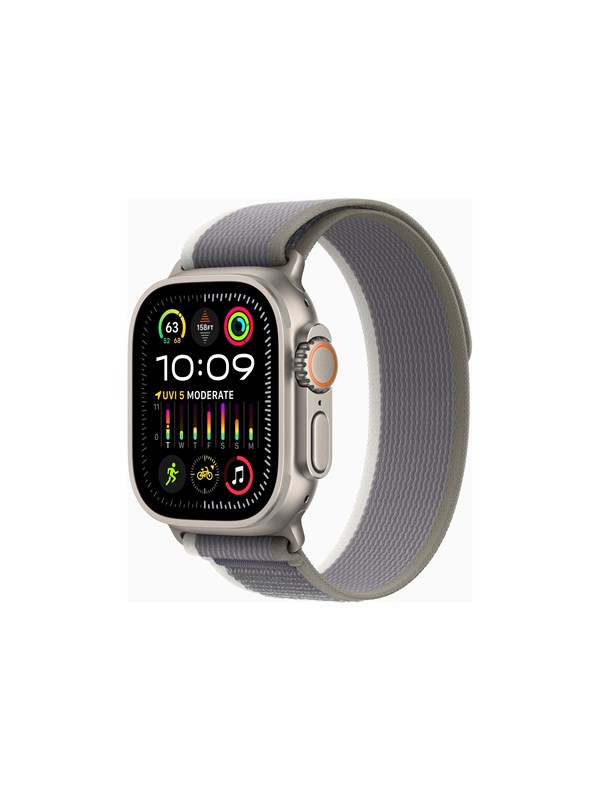 Apple Watch Ultra 2 Gps Cellular 49mm Titanium Case With Green/grey Trail Loop M/l