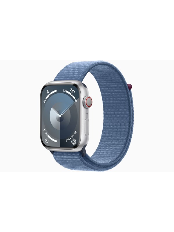 Apple Watch Series 9 Gps Cellular 45mm Silver Aluminium Case With Winter Blue Sport Loop