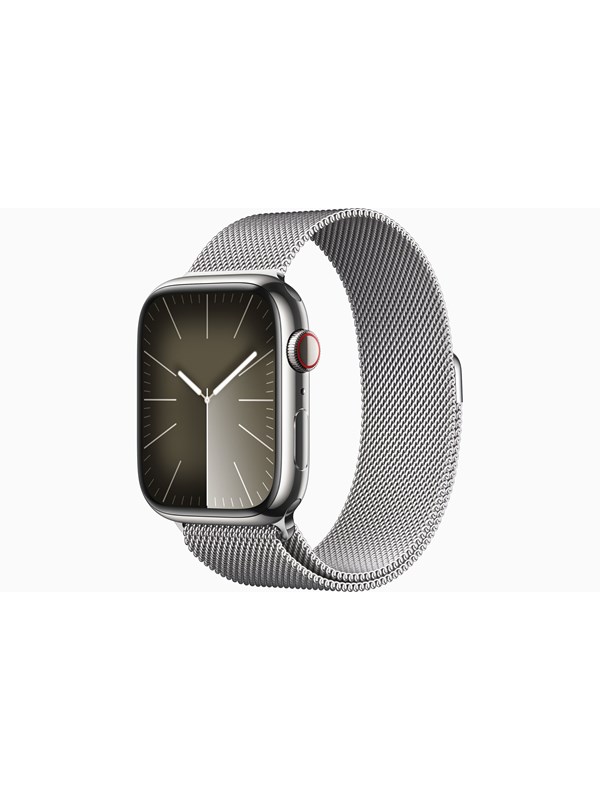 Apple Watch Series 9 Gps Cellular 45mm Silver Stainless Steel Case With Silver Milanese Loop