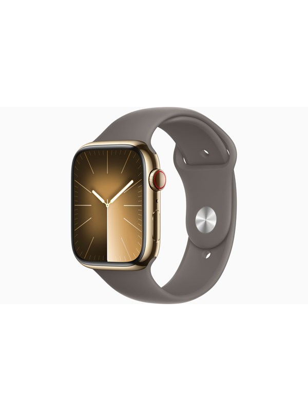 Apple Watch Series 9 Gps Cellular 45mm Gold Stainless Steel Case With Clay Sport Band M/l