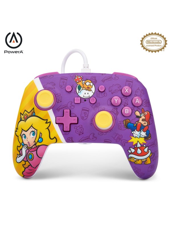 PowerA förbättrad trådbunden handkontroll för Nintendo Switch - Princess Peach Battle - Wired Controller - Nintendo Switch