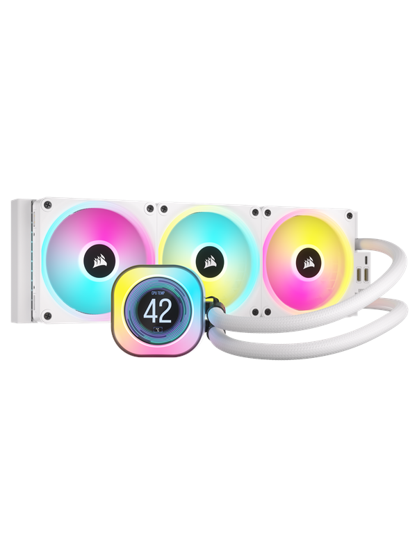 Corsair Icue Link H150i Lcd Rgb White Cpu Vattenkylare Max 37 Dba
