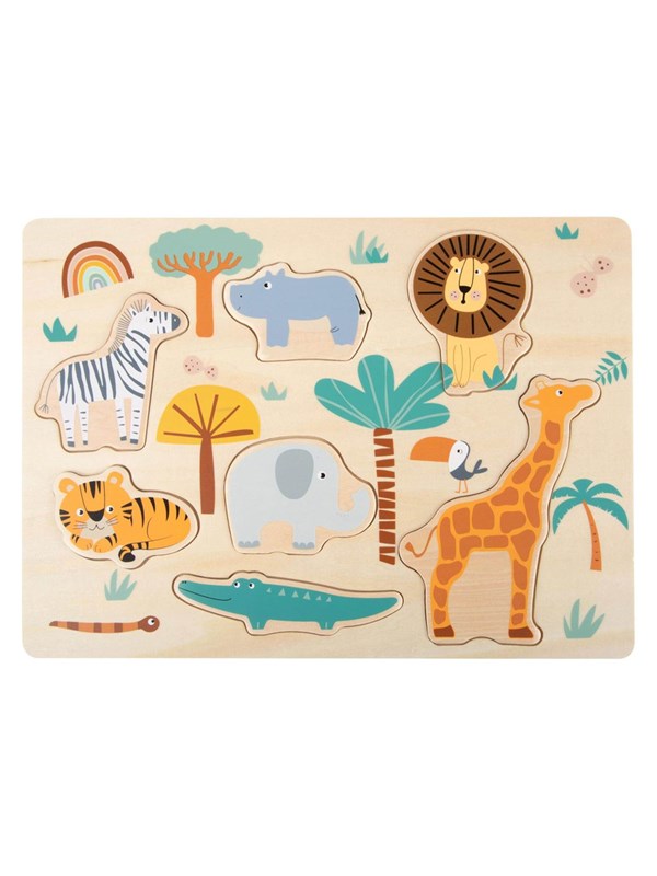 Small Foot - Wooden Puzzle Safari Trä
