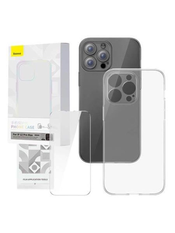 Baseus Transparent Case and Tempered Glass set Corning for iPhone 12 Pro Max