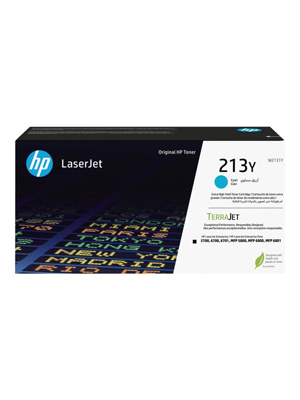 Produktfoto för HP 213Y / W2131Y - Cyan Toner - Extra High Yield - Tonerkassett Blå