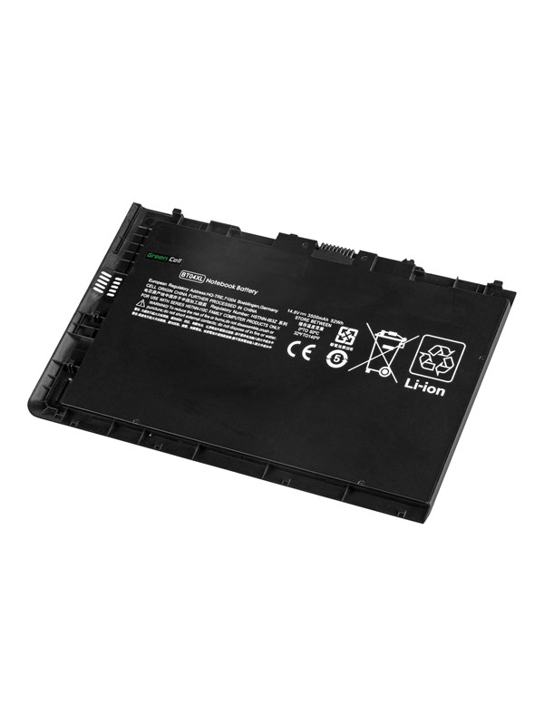 Produktfoto för Green Cell - Batteri för bärbar dator (likvärdigt med: HP BT04XL, HP BA06XL) - litiumpolymer - 6-cells - 3500 mAh - svart - för HP EliteBook Folio 9470m, 9480m