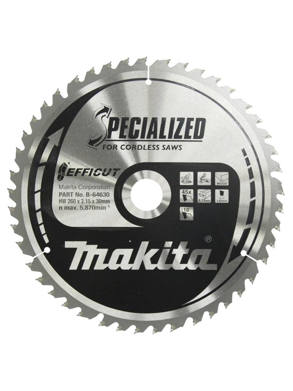 Makita Circular Saw Blade Efficut TCT 260x30mm 45T B-64630