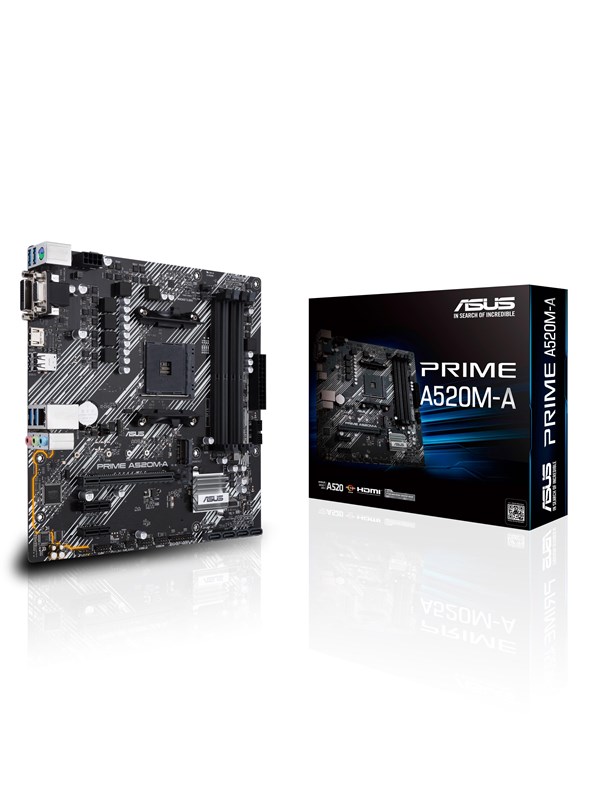 ASUS PRIME A520M-A II/CSM Moderkort - AMD A520 - AMD AM4 - DDR4 RAM - Micro-ATX