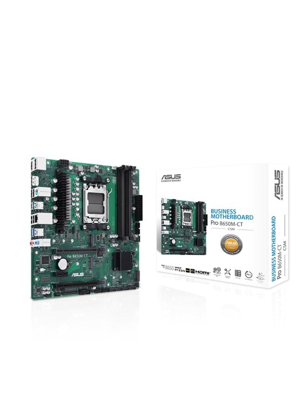 ASUS PRO B650M-CT-CSM Moderkort - AMD B650 - AMD AM5 - DDR5 RAM - Micro-ATX