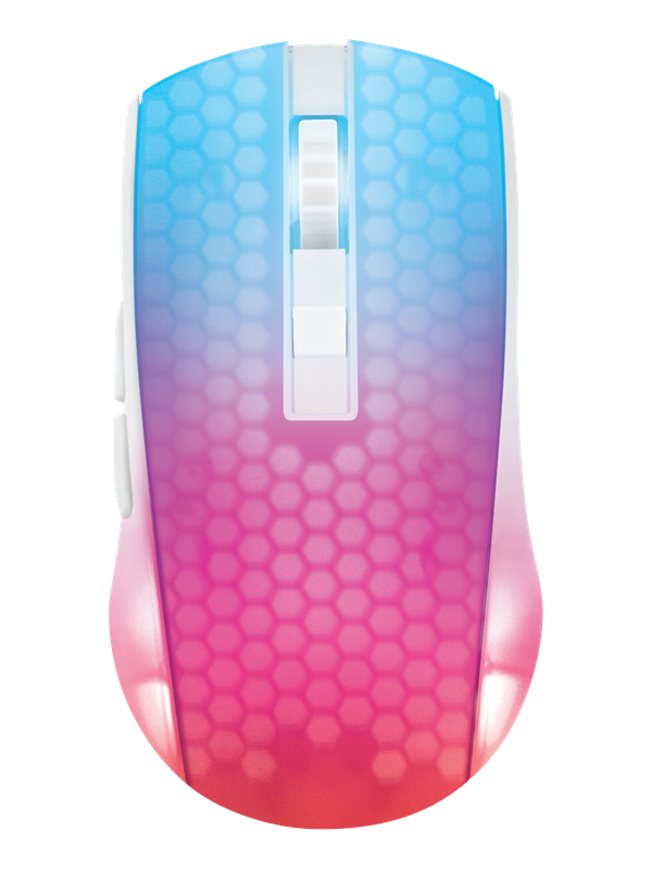 Deltaco GAMING DM320 Transparents RGB Wireless - Gamingmus - 6 knappar - Vit