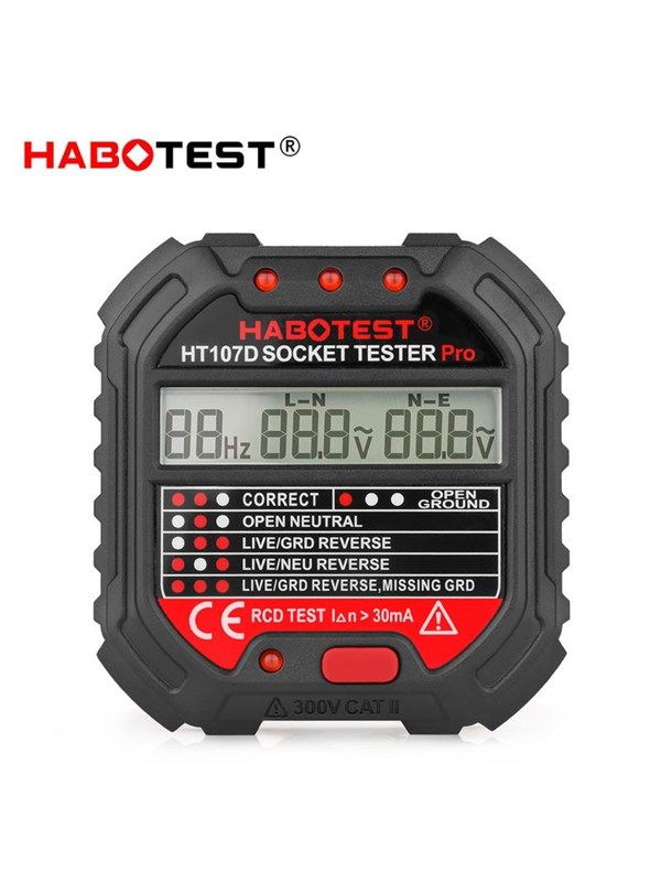 Alternativ bild 0 för Habotest HT107D receptacle tester