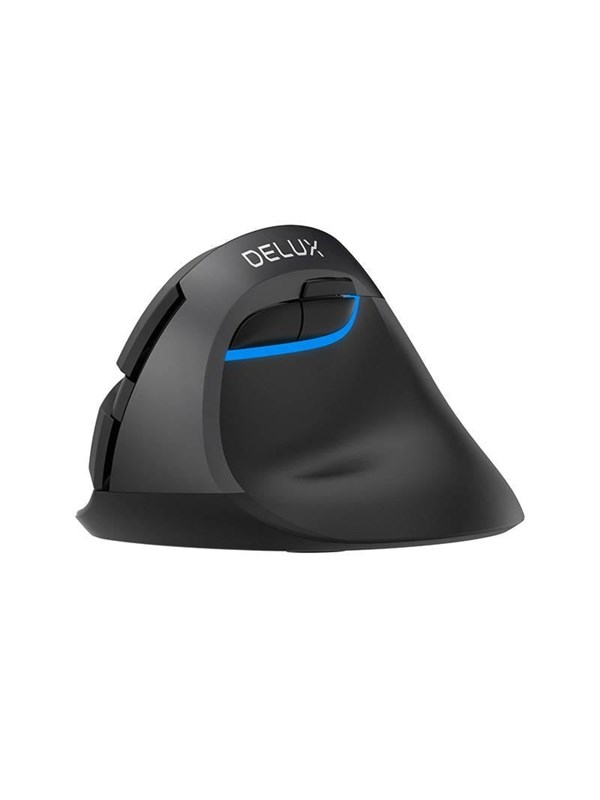 Delux Wireless Vertical Mouse Delux M618mini Db Bt 2.4g 2400dpi Black Vertical Mouse Optisk / Gyroskopiska 6 Knappar Svart