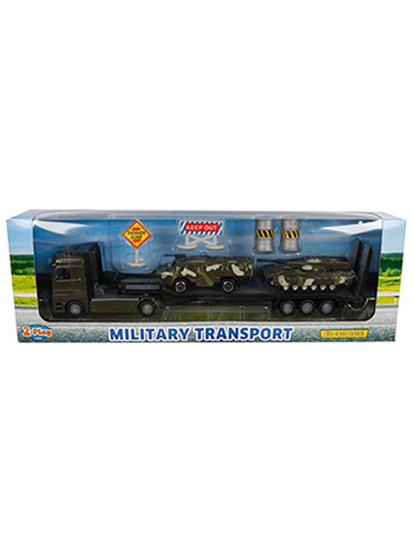 2-Play Traffic 2-Play Die-cast Truck Transporter with Tanks 24cm
