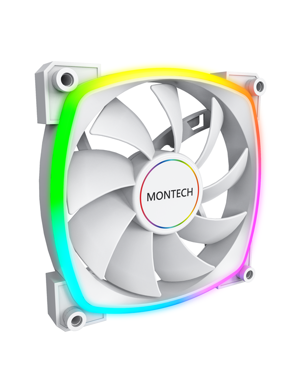 Montech AX140 PWM WH - Chassi fläkt - 140mm - Vit med RGB-ljus - 28 dBA - Köp för SEK 129 - Spara 31%