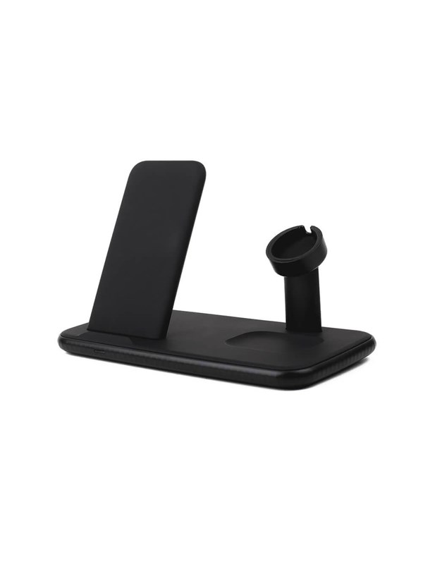 GEAR Wireless Tripple QI Charger USB-C Port 20W tot. Black Mobile/Watch/Airpods