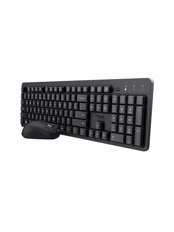 Trust Ody II Silent - Black - Tastatur & Mus set - Engelska (US) - Svart