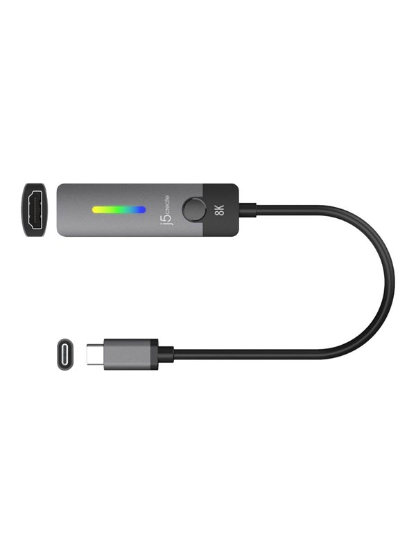 Alternativ bild 0 för J5 Create Jca157-n Usb-c To Hdmi 2.1 8k Adapter 10m Usb C Hdmi Grå, Svart