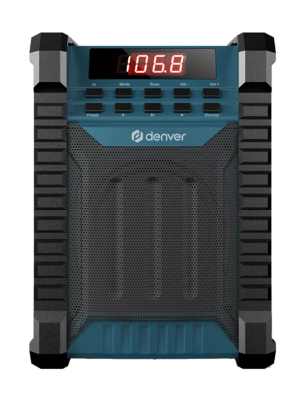 DENVER WRB-60 Workradio - FM &amp; Bluetooth - 10 Watt - FM
