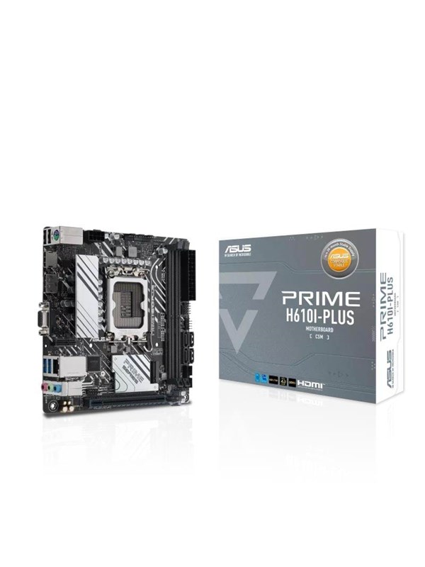 ASUS PRIME H610I-PLUS-CSM Moderkort - Intel H610 - Intel LGA1700 - DDR5 RAM - Mini-ITX