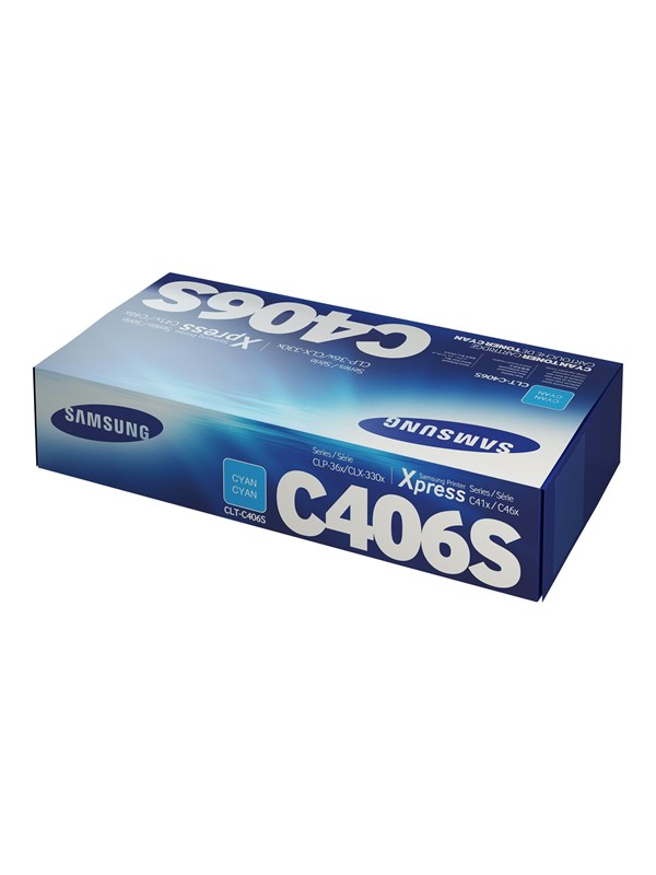 Samsung Clt C406s Cyan Original Toner Cartridge Tonerkassett Blå