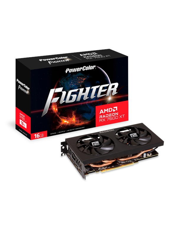 Powercolor Radeon Rx 7600 Xt Fighter 16gb Gddr6 Ram Grafikkort